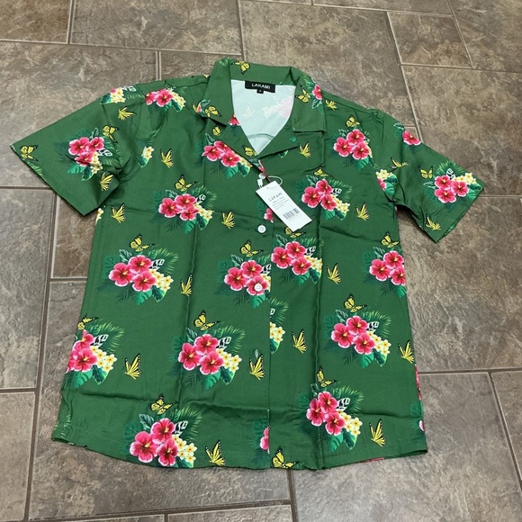💥3/$30💥 Green Floral dress Shirt - Picture 1 of 3